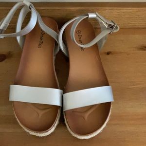 Silver sandals worn once